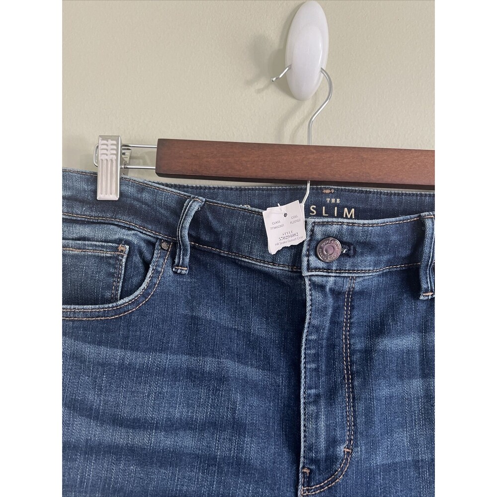 Nwt White House Black Market High-Rise Snake-Gusset The Slim Crop Jeans Size 14p - Picture 2 of 7